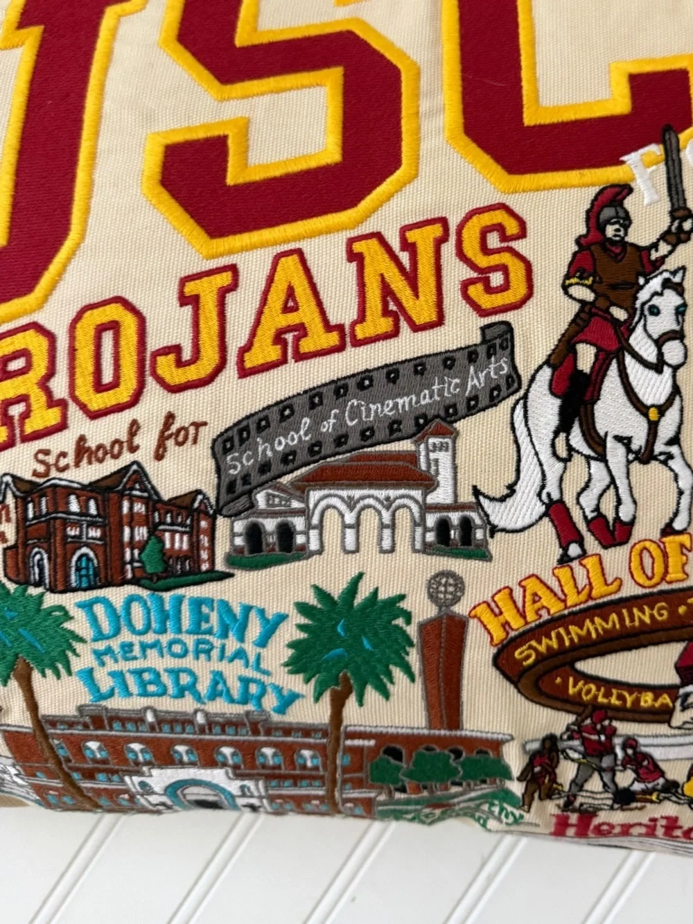 Catstudio University of Southern California (USC) Collegiate Embroidered Pillow